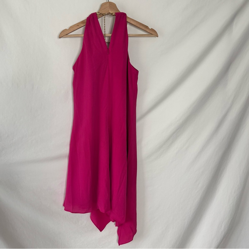 Kensie Snake Chain Pink Asymmetrical Party Dress - Picture 9 of 16